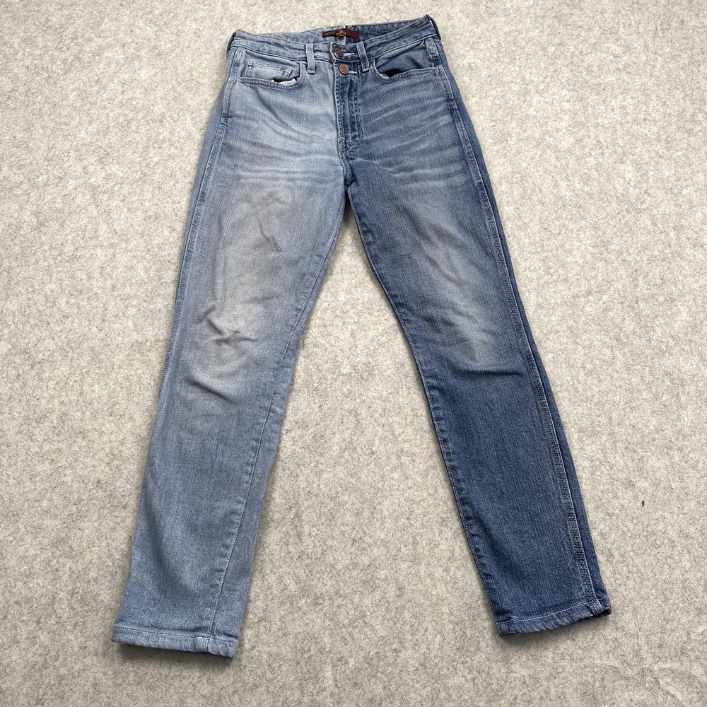 Jordache Mid Rise Straight Jeans Womens 26 (25x26) Blue Two Tone Stretch Denim